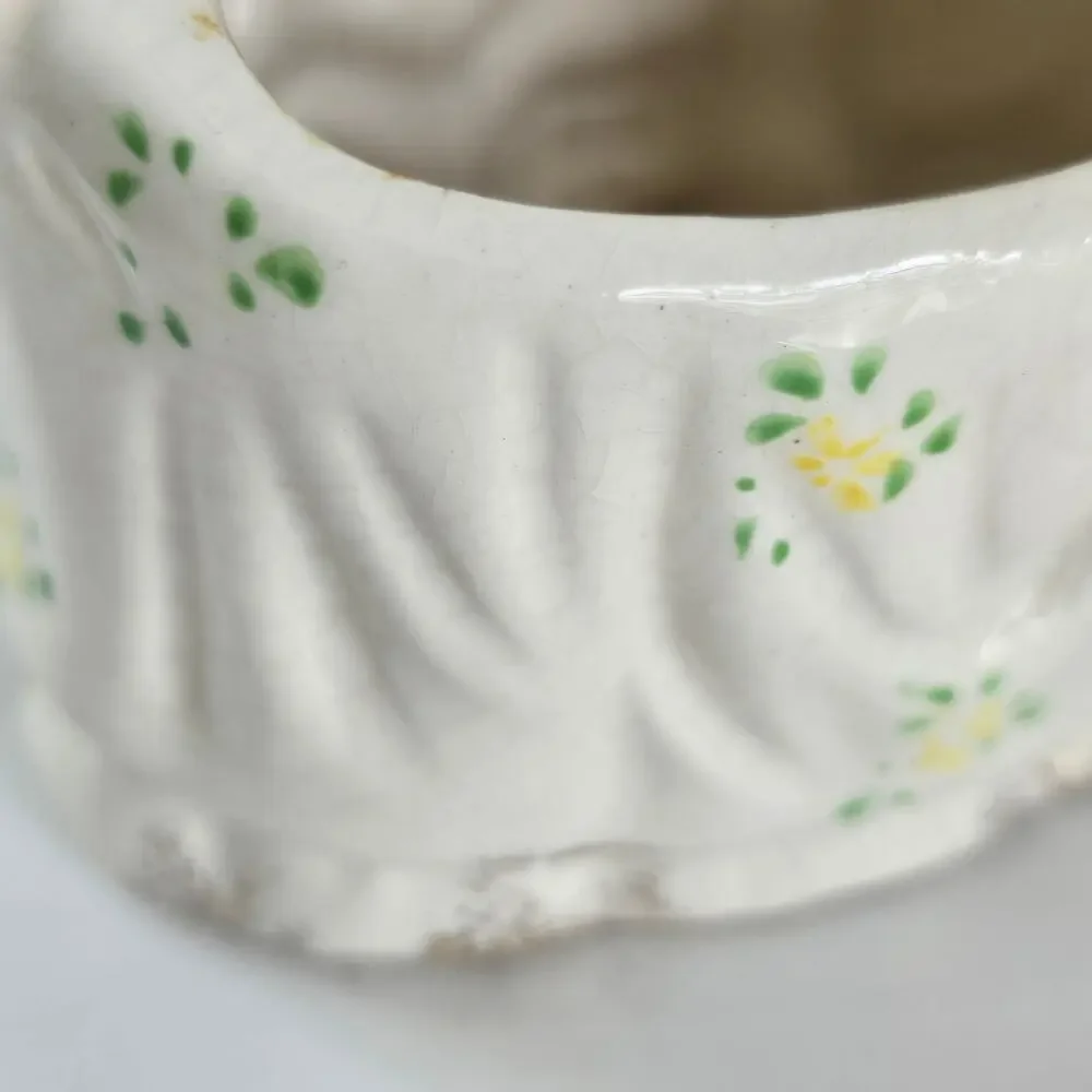 Vintage Figurine Planter Woman Bonnet 50s 60s Kitsch Japanese Gone With the Wind